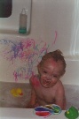 Cora in the Bathtub with Paints